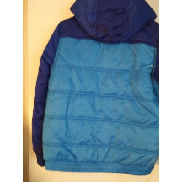 Cat & Jack Boys XL (16) Blue & Yellow Colorblock Hooded winter Puffer Jacket - Picture 4 of 8